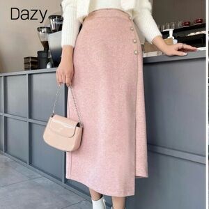 Dazy Full Length Skirt Pink Chic Classic Career Business Winter Women's M NWOT